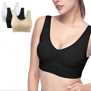Removable Padded Sports Bras, Medium Support - 3pk